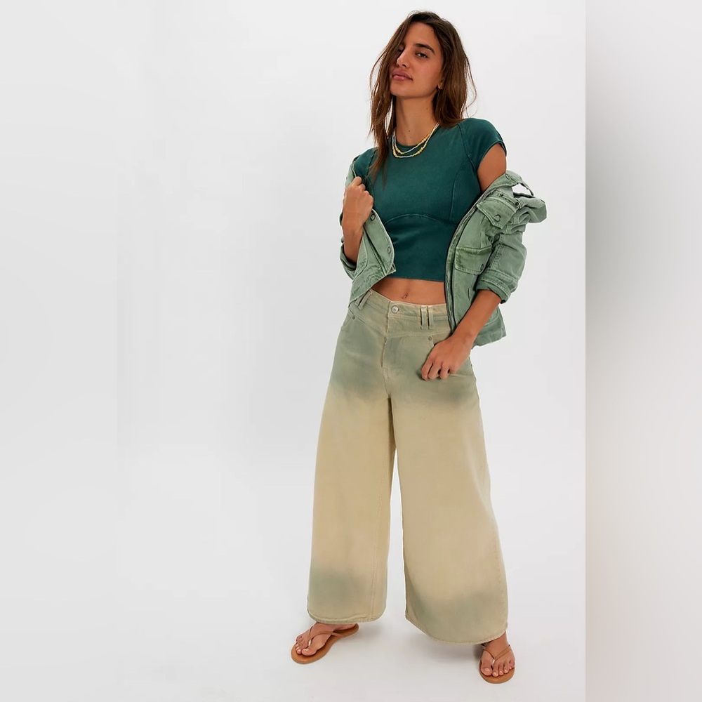 We The Free Protagonist Cropped Tee Rainforest x Revolve Women’s Size S Shirt - Picture 5 of 8